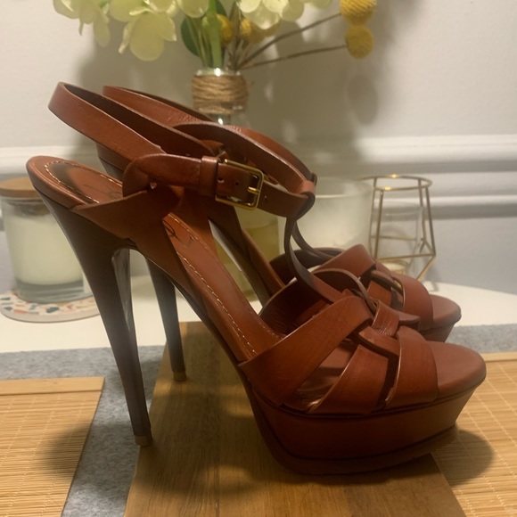 YSL tribute platform sandals tan - Picture 2 of 14